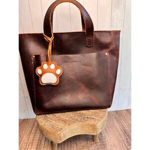 Brown Paw Print Bag Charm Dog Print Purse Charm Cat Paw Charm Dog Paws NEW!